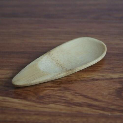 Cute Melon seed shape Drop-shaped Handmade Mini Bamboo Tea Scoops Spoon Black Green Tea Shovel Gift For Friends 10PC