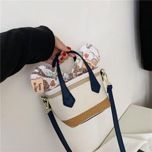 Fashion mini ladies small bag new trendy fashion woven messenger bag net celebrity wild portable bucket bag