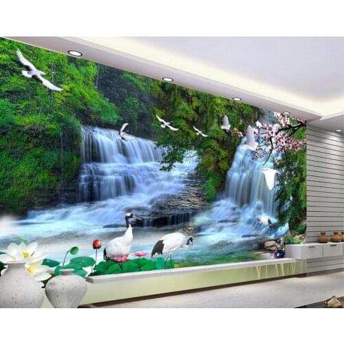 3d mural wallpaper Custom 3d mural wallpaper waterfall 3d room wallpaper landscape Home Decoration