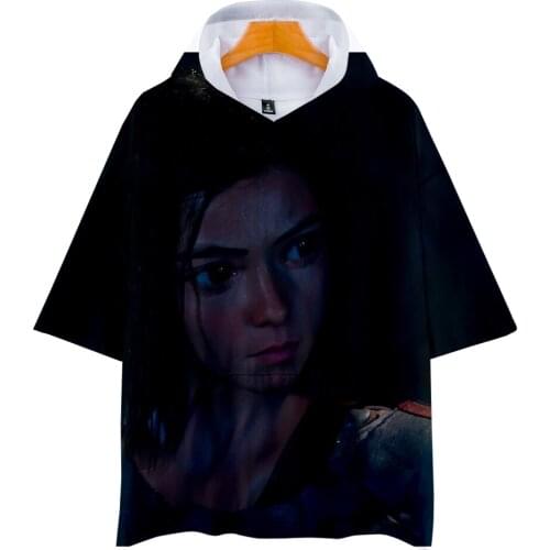 Newest Design 3D hoodies harajuku Alita Battle Angel Hooded Sweatshirt 3D Hoodies Men Clothes Short Sleeve Sweatshirt plus size