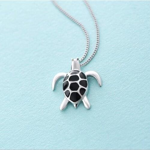 New Arrival Creative Popular 925 Sterling Silver Jewelry Female Lovely Turtle Shape Clavicle Chain Pendant Necklaces H314