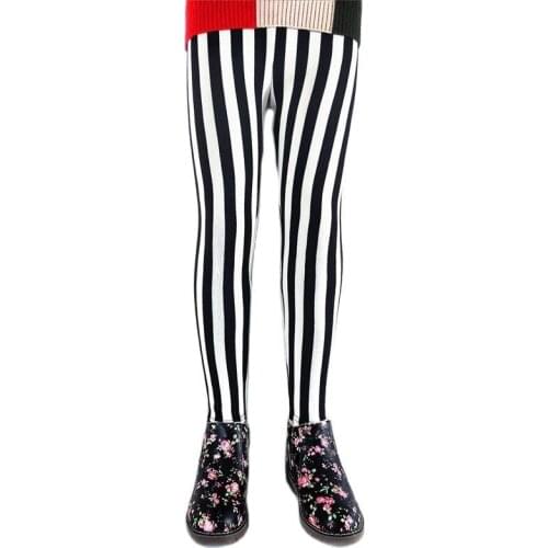 Girl Clothes Kid Legging Girl Winter Autumn Thick Warm Leggings Pants Kids Girls Leggings Plus Velvet Stripe Cartoon Trousers