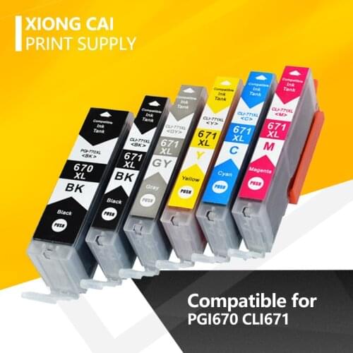 PGI670 CLI671 Compatible Ink Cartridge For canon PIXMA MG7760 MG7765 MG7766 inkjet Printer PGI-670 CLI-671 PGI 670 CLI 671