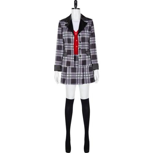 Film Clueless Dionne Jacket Skirt School Uniform College Knitted Red Sweater Halloween Cosplay Costume for Woman Christmas