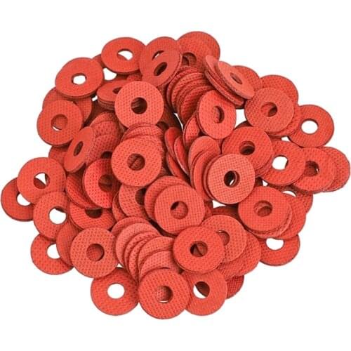100Pcs Red PC Motherboard Flat Ring Screw Insulating Fiber Washers