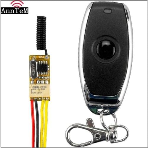 433 MHz RF Wireless Remote Control Switch Mini Small Relay Circuit Module 3.7v 5v 6v 9v 12v Battery Power Momentary Controller