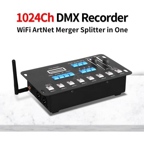 1024Ch DMX Recorder Real-time Replay WiFi ArtNet to DMX Merger DMX Splitter for Outdoor lighting Events Dj Night clubs