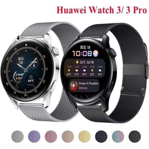Metal Stainless Steel Mesh Belt Strap For HUAWEI WATCH 3 / GT 2 Pro Band Bracelet For HONOR Magic Watch 2 46mm 42mm Watchband