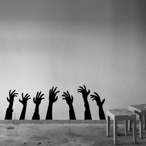 Happy Halloween Wall Decal Monsters Hands From Underworld Wall Sticker Living Room Home Decor Vinyl Sticker Murals S-153