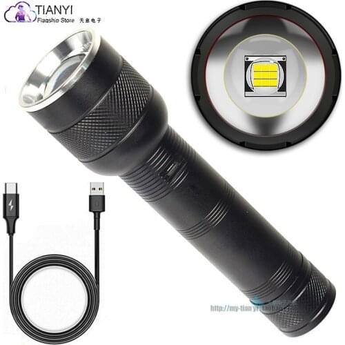 Strong light USB rechargeable P50 flashlight power display telescopic focusing power outdoor super bright lighting fishing lamp