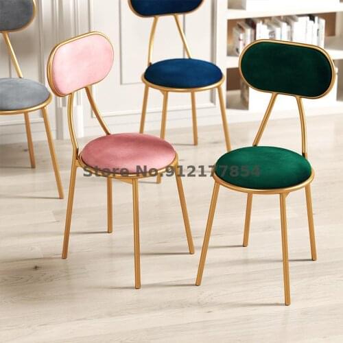 Nordic simple leisure dining chair cafe milk tea shop backrest home stool net red dressing table stool makeup chair