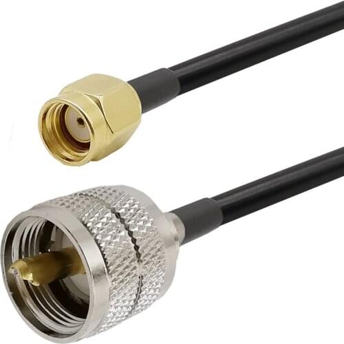 UHF Male PL259 to RP SMA Male LMR200 Low Loss Cable UHF SO239 PL259 Handheld to SMA Connector for Yaesu Icon Alinco Kenwood