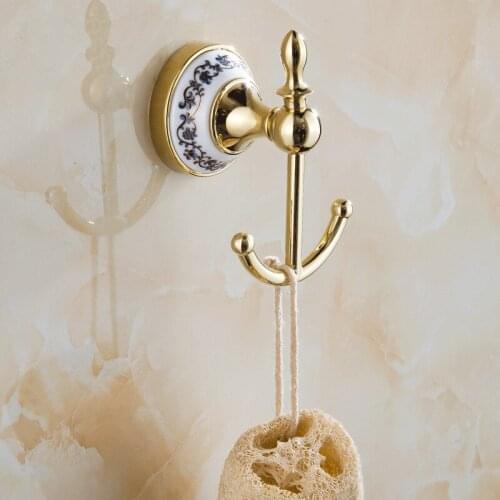 Vidric Robe Hooks Metal Chrome Silver Clothes Towels Hanger Coat Hooks Wall Hooks Ceramics Bathroom Accessories Towel Holder ST