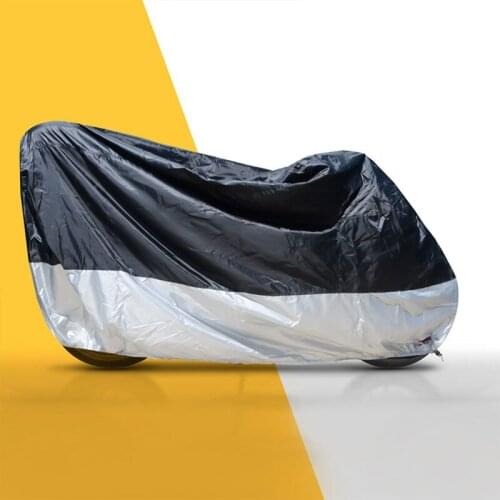 All Season Waterproof 210d Oxford Cloth + Pu Motobike Rain Cover Rain Proof And Dust-proof Cover Of Motorcycle Black Silver