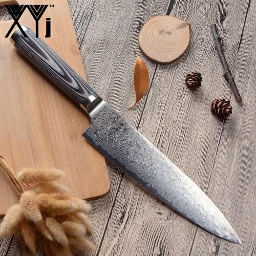 XYj VG10 Damascus Steel Chef Knife 8'' INCH Durable Sharp Blade G10 Handle Full Tang Cleaver Sushi Japanese Style Knife
