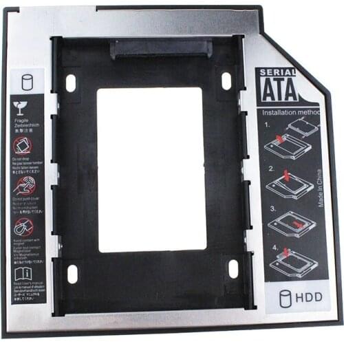 10PCS 2017 SATA to SATA 2nd HDD Caddy 9.5mm for 9mm 9.5mm SSD Case Hard Disk Drive Enclosure Bay for Notebook ODD Optibay CD-Rom