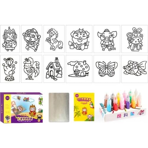 12 Colors Kids DIY Drawing Toys Cartoon Glue Tempera Painting Kindergarten Educational Art Craft Children Gift