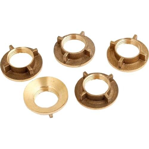 5 Pcs Gold Tone Brass 1/2"PT Threaded Household Water Tap Faucet Nuts Promotion