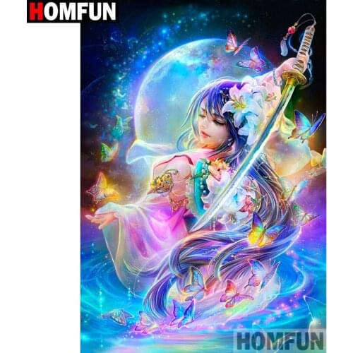 HOMFUN Full Square/Round Drill 5D DIY Diamond Painting "Beauty character" Embroidery Cross Stitch 3D Home Decor Gift A12088