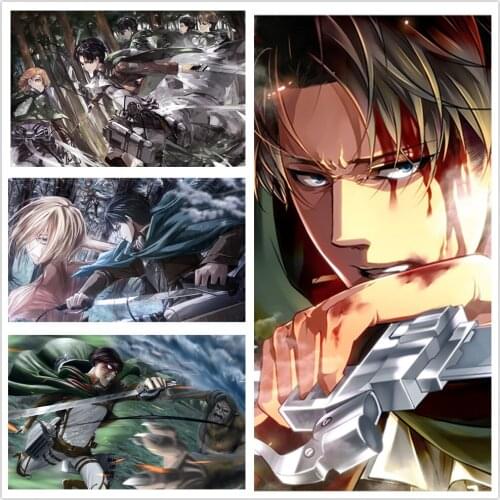 Diamond Painting Attack on Titan Japanese Anime Mosaic Cross Stitch Kits Embroidery Full Bar Art Wall Posters Home Decoration