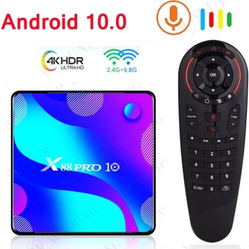 Android 10.0 Smart TV Box X88 PRO 10 4G RAM 128G ROM Rockchip RK3318 BT4.0 USB 3.0 Mini TVBOX 5.8G Dual Wifi Media Player TVBOX