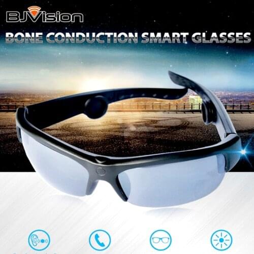 6B Bone Conduction Bluetooth Glasses Microphone Open Type Call Earphone Wireless Sports Music Sunglasses With 3 Color Lenses