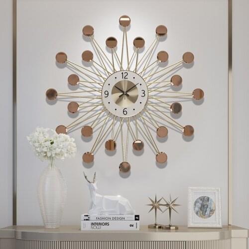 Metal Large Wall Clock Luxury Golden Modern Simple Living Room Silent Wall Clock Art Horloge Mural Home Decor Wall Watch MM60WC