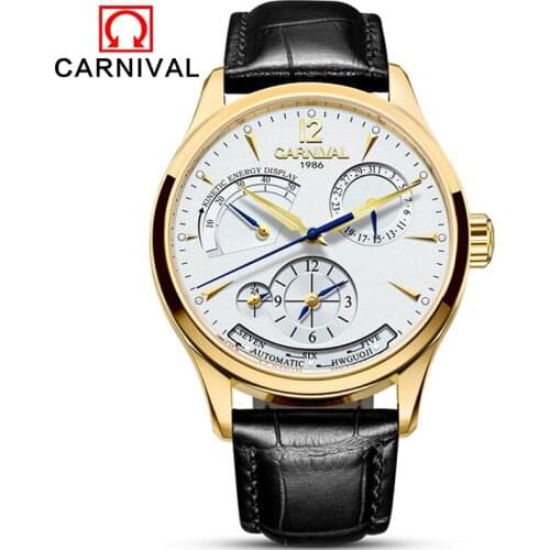 Switzerland CARNIVAL Mens Watch Top Brand Luxury Multifunction Automatic Watch Men Calendar Waterproof Luminous Mechanical watch