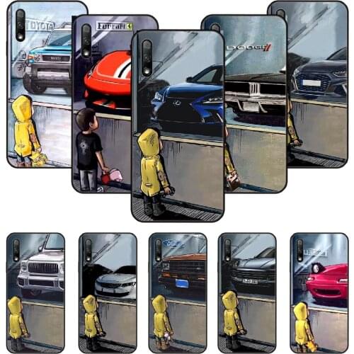 Phone Case For Huawei Honor 9X 10 9 20 8X 8A 8S 7X 7A i A Pro Play Lite Black Cover Coque Trend Prime Soft Boy See Sports Car