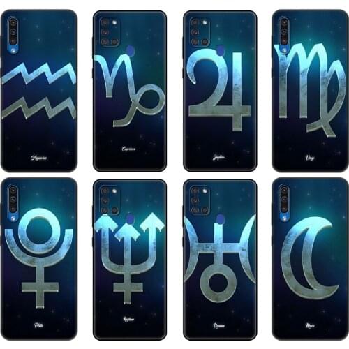 Black tpu Case For Samsung Galaxy A50 50S A30S A10 A01 A11 A21S A31 A41 A51 A71 M21 M30S S10 LITE Cover 12 Constellation symbol