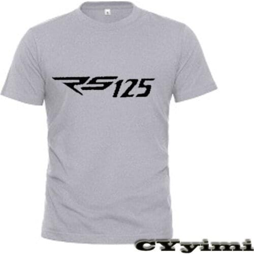 For Aprilia RS125 Rs 125 T Shirt Men New LOGO T-shirt 100% Cotton Summer Short Sleeve Round Neck Tees Male