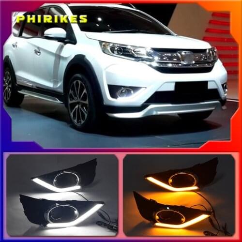 1Pair DRL for Honda BRV BR-V 2015 2016 2017 2018 2019 Led Daytime Running Light fog lamp cover Driving lighs Car styling 12V DRL