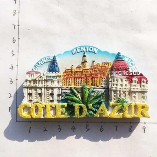 Cannes France Fridge Magnets Nice Cote d'Azur Tourist Souvenir 3D Resin Magnetic Refrigerator Stickers