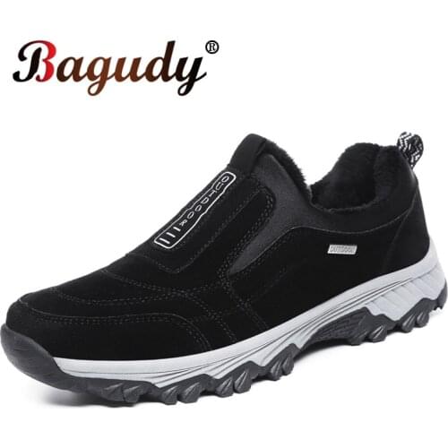 Winter Shoes Men Super Warm Mens Boots Sneakers Ankle Boots Warm Plush Snow Boots for Man Winter Footwear Outdoor Hiking Shoes