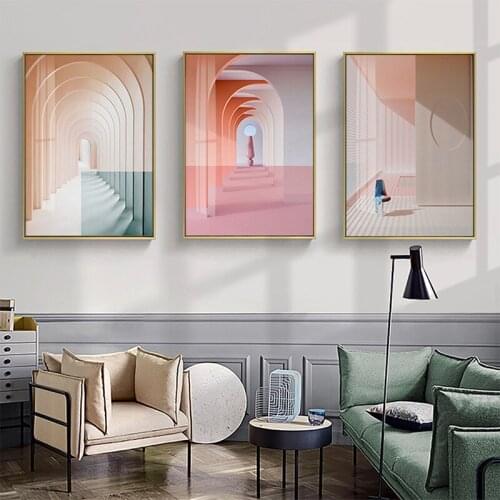 Wall Art Painting Canvas Print Landscape Picture Architecture Home Decor Poster Nordic Minimalist For Living Room No Frame