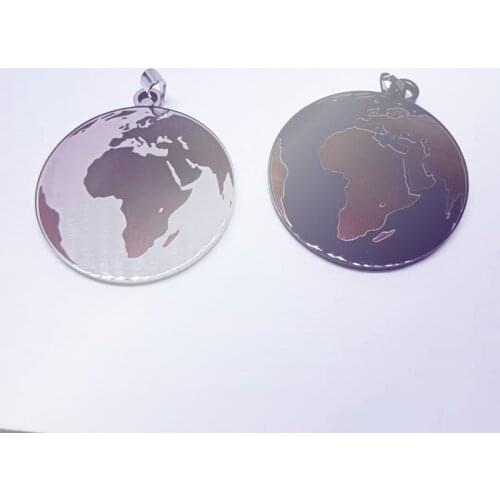 Stainless Steel Global Earth World Map Pendant Necklace Geography Africa Country Continent Planet Hometown Image Gift Jewelry