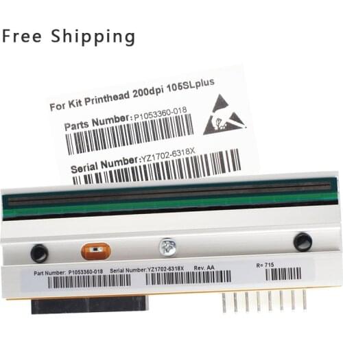 FREE Shipping New printer head For Zebra 105SL Plus 200dpi Thermal Barcode Label printer Parts printhead P1053360-018 AA Quality