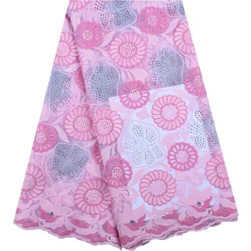 Latest Pink Milk Silk Lace Fabric High Quality Nigerian Lace Fabric Embroidered African Milk Silk Dry Lace Fabric For DressF1566