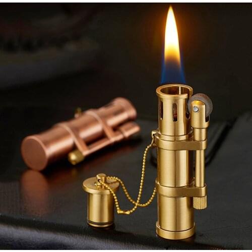 NEW Unusual Classic Retro Kerosene Survival Lighters Cigar Oil Grinding Wheel Open Fire Cigarette Lighter Gadgets For Men