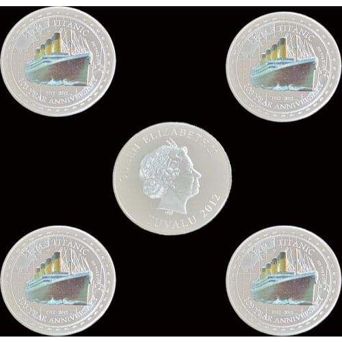 5PCS 1912 Titanic Silver Coin 100 Year Anniversary Memory Of Rms Victims Commemorative Tragedy Of The Titanic Collect