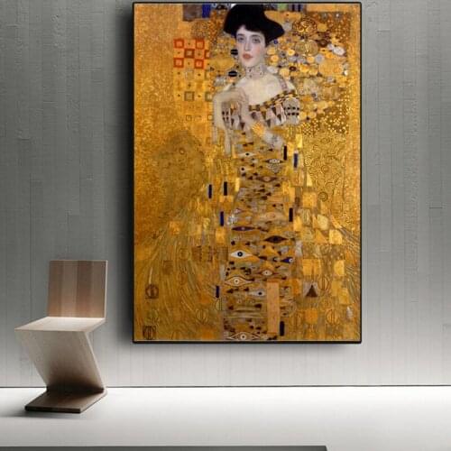Portrait of Adele Bloch Canvas Paintings Gustav Klimt Kiss Poster and Reproductions Prints Wall Art Pictures for Room Home Decor