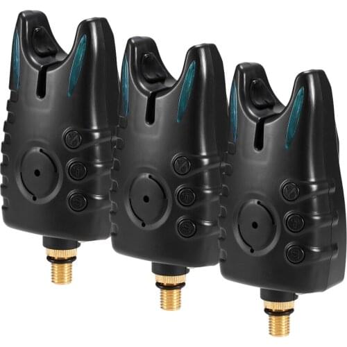 Lixada Fishing Bite Alarm Set Carp Fishing Alert Set Luminous Fishing Bait Indicator Digital Fishing Alert Kit 3 pcs Wireless