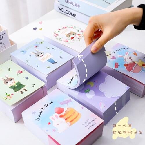 100 sheets Cute Unicorn Memo Pad Cartoon Rabbit Thicken Tearable Memo Sticky Note Office Accessories Kawaii Stationery
