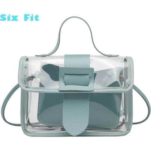 2020 Jelly Transparent Bag Square Package Super Chain Crossbody bags for women Letter Purse Mobile Phone Messenger Bags Bolsos