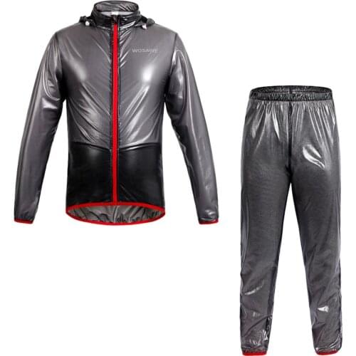 Men Women Windproof Waterproof Rain Coat Jacket & Trousers F/ Biking Cycling