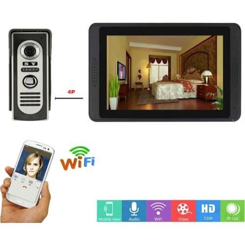 SmartYIBA 7" HD Security Door Bell Video Intercom System Max 64G Storage IR Door Phone 1000TVL Phone APP Remote Door Access kits