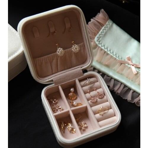 Top Quality Simple Portable Jewelry Storage Box Earring Jewelry Carrying Cases Small Large Capacity Travel Jewelry Box