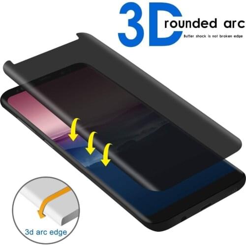 3D Full Coverage Privacy Anti Glar Glass For SAMSUNG Galaxy note8 note9 S8 S9 PLUS S8 PLUS Anti-Spy Protection Screen Protector