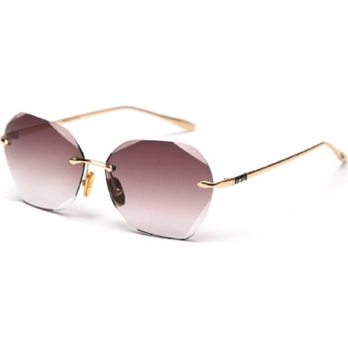 Ladies 2020 New Fashion Rimless Sunglasses Hot Sale Retro Vintage Oval Sun Glasses Men Women Vacation Shades Eyewear UV400