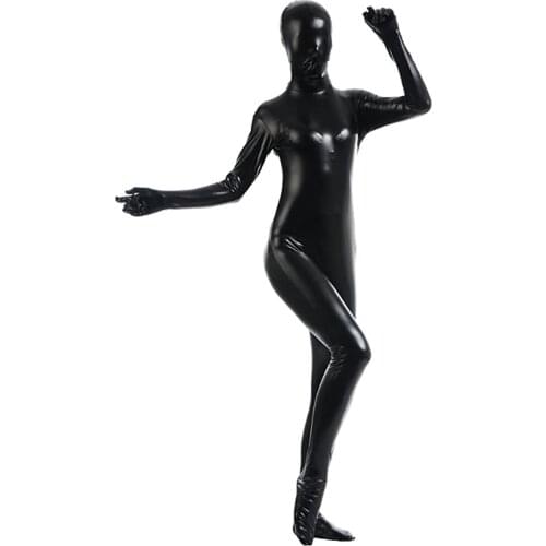 Ensnovo Womens Nylon Spandex Shiny Metallic Full Body Color Body Suits Zentai Cosplay Costume